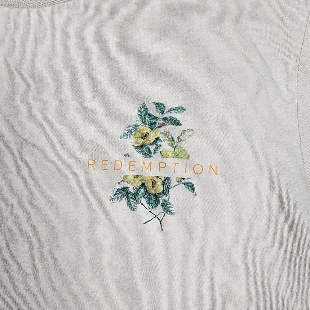 Denim & Flower Ricky Singh Redemption Floral Graphic T-Shirt Mens Medium Tan - Picture 2 of 7